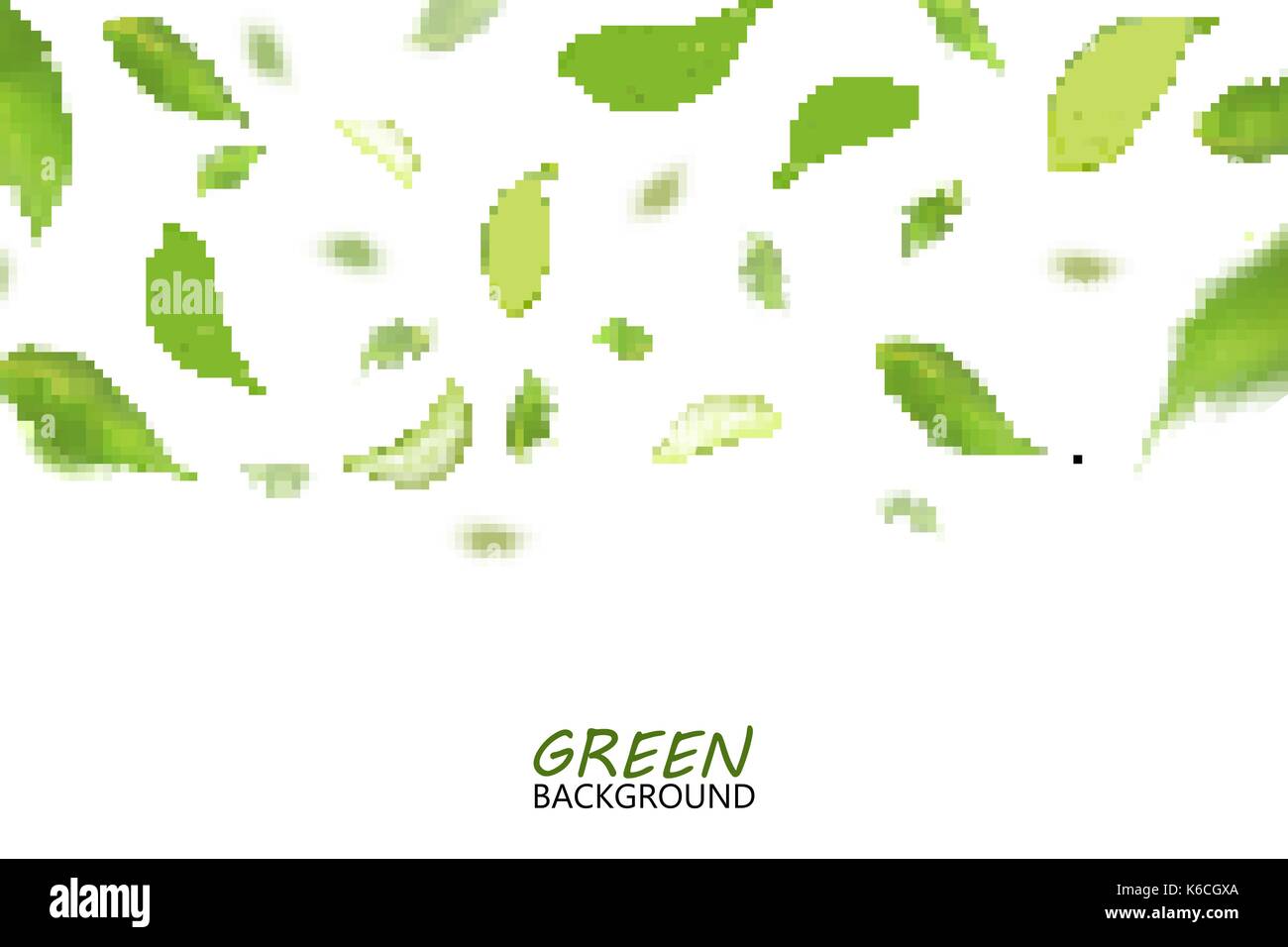 Blurred fresh flying green leaves, quality 3d imitation. Vector Stock ...