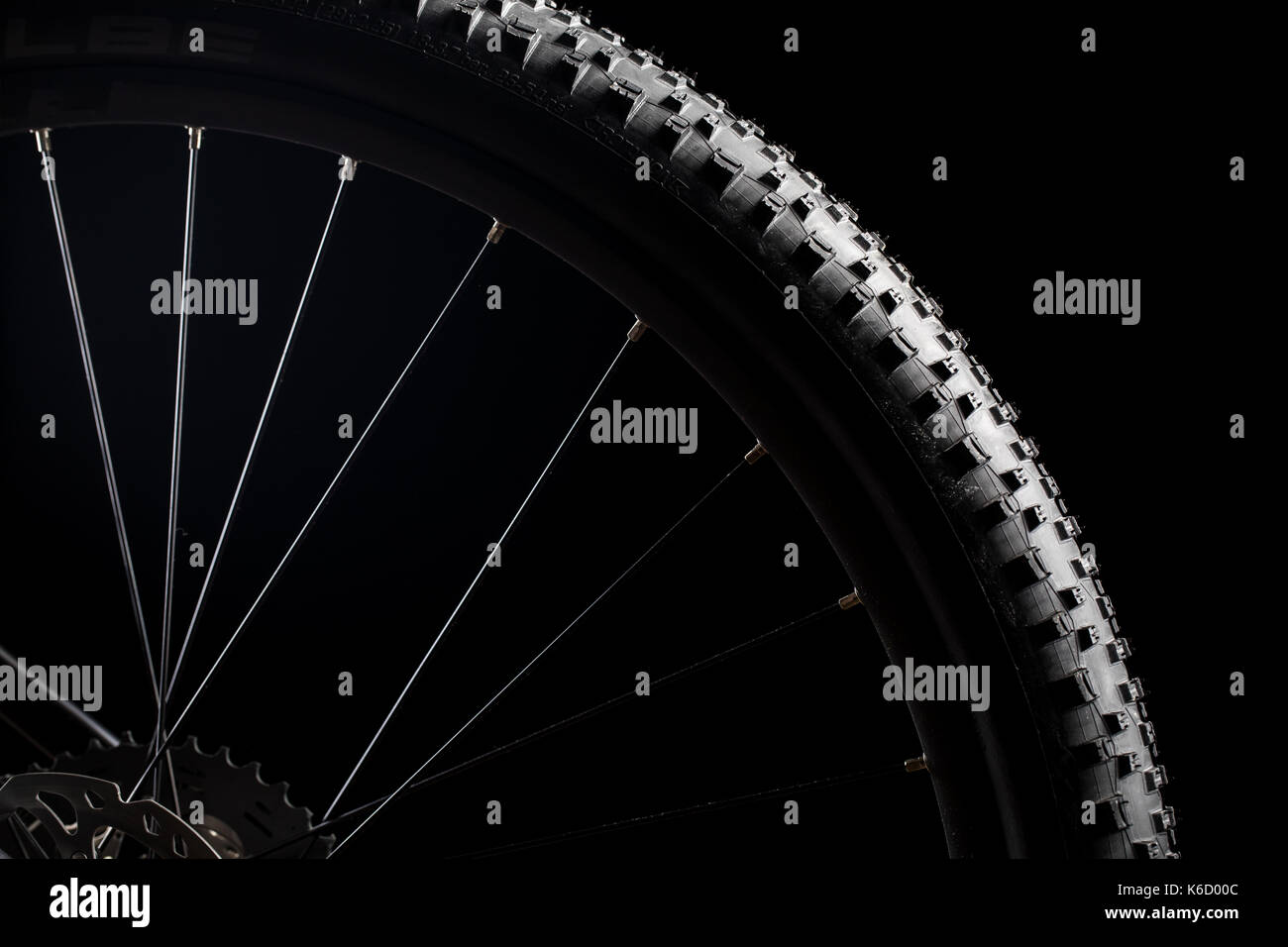 Modern MTB race mountain bike isolated on black background in a studio Stock Photo