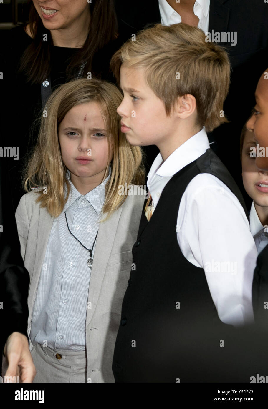 Toronto, Canada. 11th Sep, 2017. Vivienne Jolie-Pitt (l) and Shiloh Jolie-Pitt attend the premiere of 'First They Killed My Father' during the 42nd Toronto International Film Festival, tiff, at Princess of Wales Theatre in Toronto, Canada, on 11 September 2017. · NO WIRE SERVICE · Photo: Hubert Boesl/dpa/Alamy Live News Stock Photo