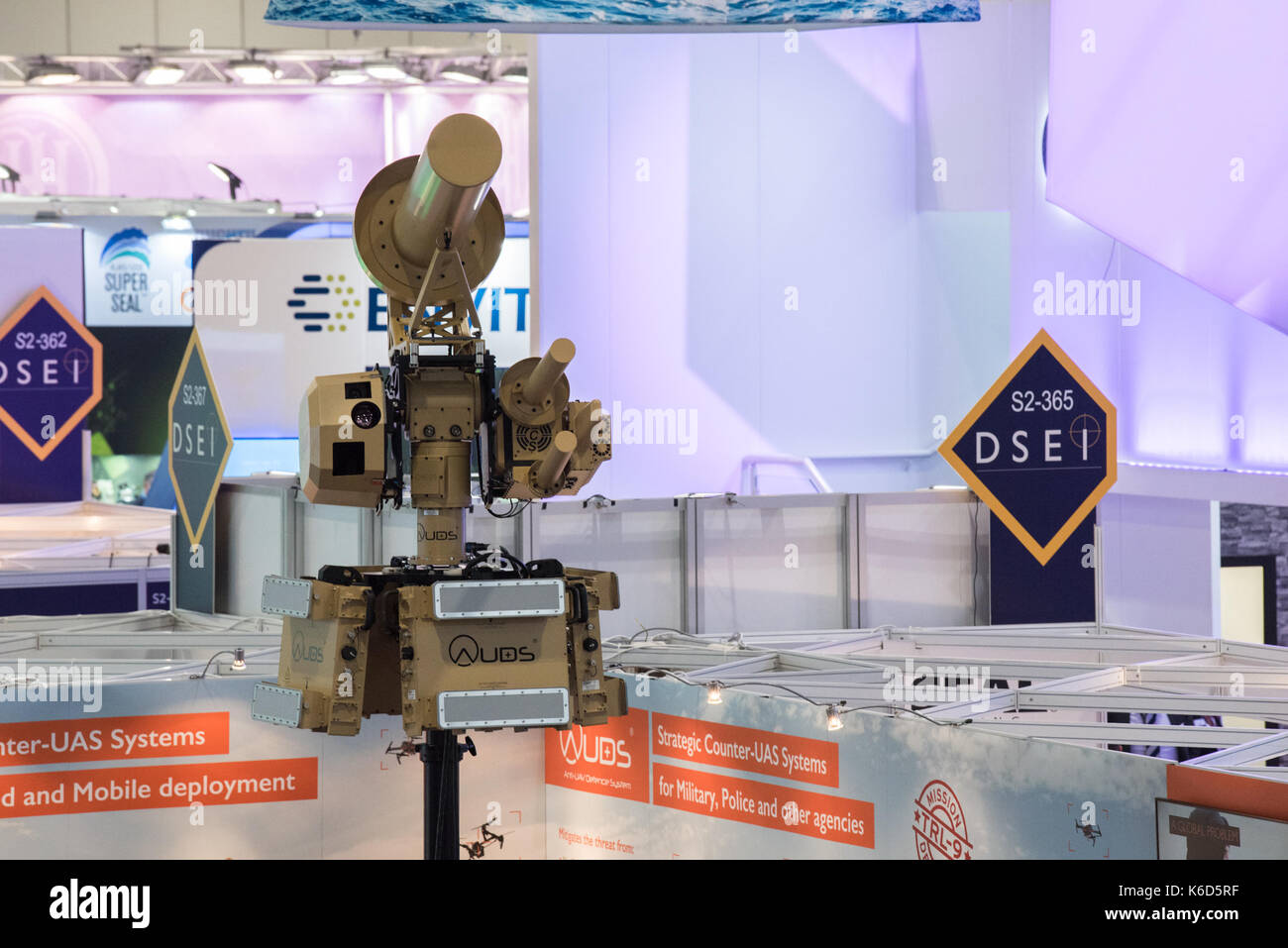 London, UK. 12th Sep, 2017. Defence and Security Equipment International (DSEI) arms fair held every two years in London Docklands, it is attended by both arms company representatives and military delegations from around the world. Credit: Peter Manning/Alamy Live News Stock Photo