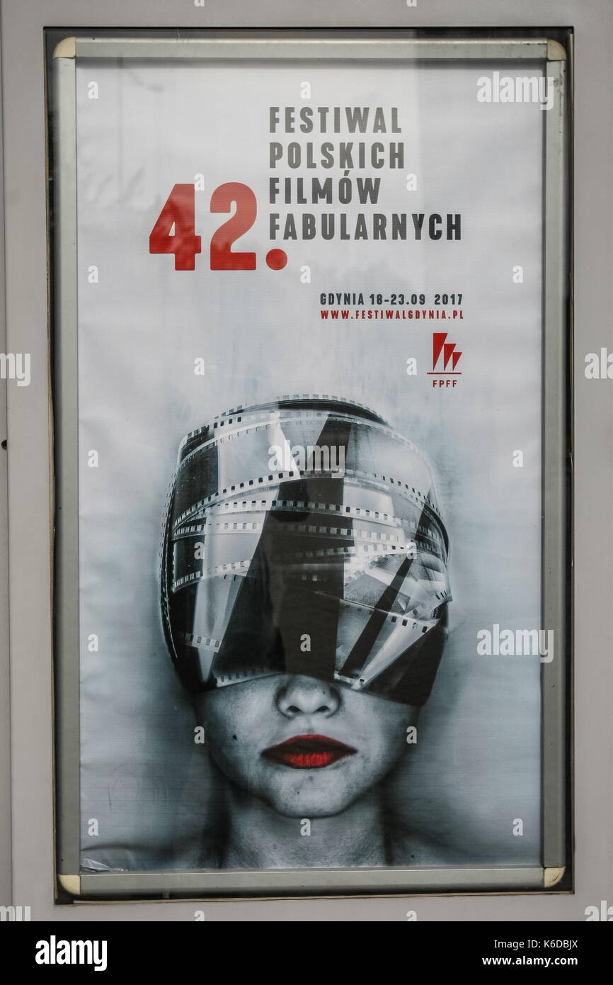 Gdynia Film Festival poster is seen in Gdynia, Poland on 12 September