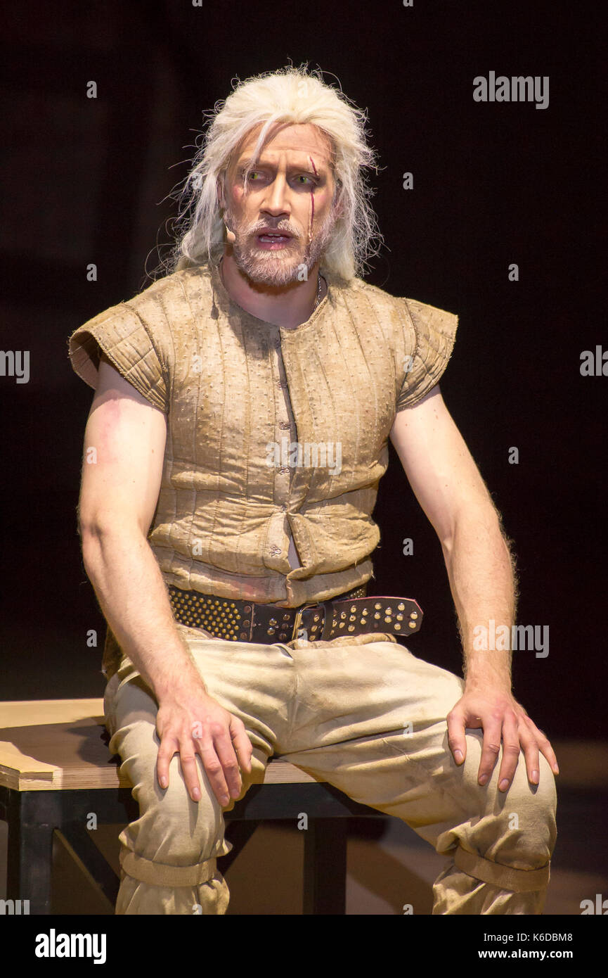 Krzysztof Kowalski as Geralt of Rivia during a media rehearsal of The Witcher musical in Music Theatre in Gdynia, Poland 12 September 2017 © Wojciech Strozyk / Alamy Live News Stock Photo
