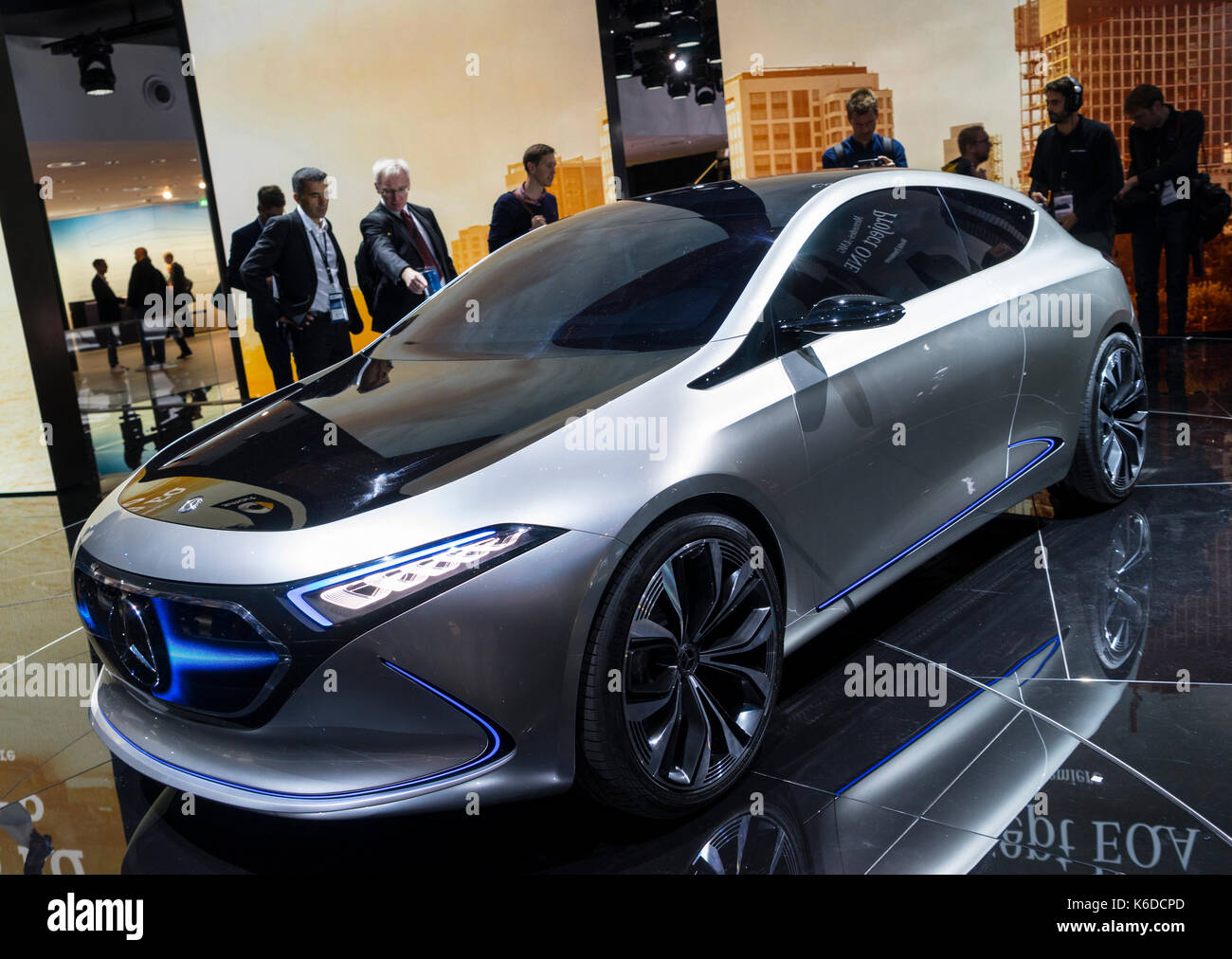 Frankfurt, Germany. , . Frankfurt Motor Show 2017 press day previewing latest vehicles at world's largest motor show. World Premiere of Mercedes EQA electric concept vehicle. Credit: Iain Masterton/Alamy Live News Stock Photo