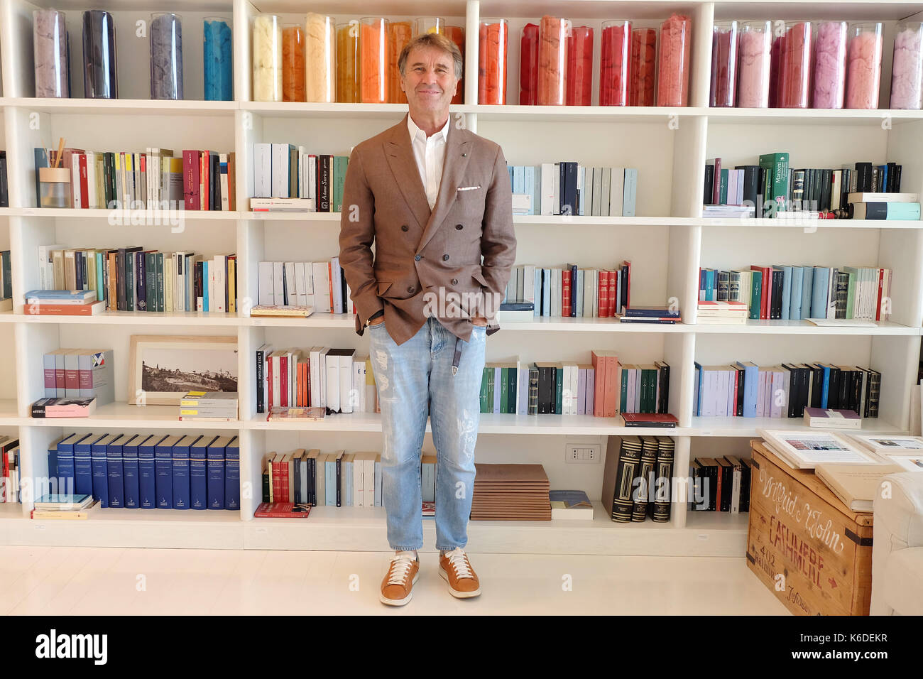 Brunello Cucinelli fashion designer and producer of cashmere clothing  portraited in his factory in Solomeo , Province of Perugia, Italy Credit ©  Sa Stock Photo - Alamy
