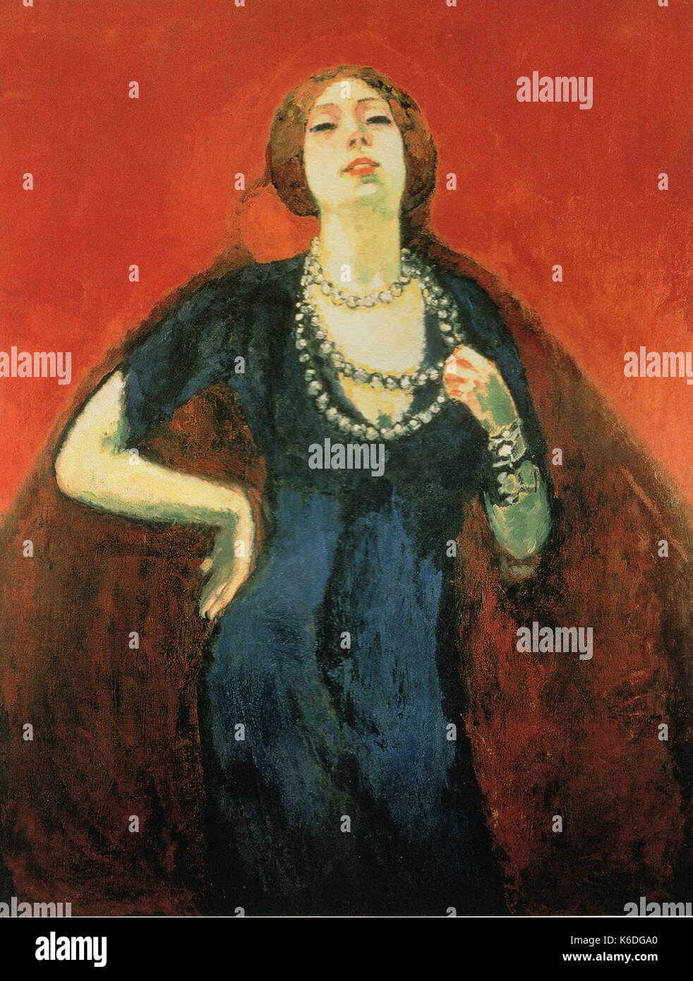 Kees van Dongen - 1911. - La femme du peintre dans La robe bleue par Stock  Photo - Alamy