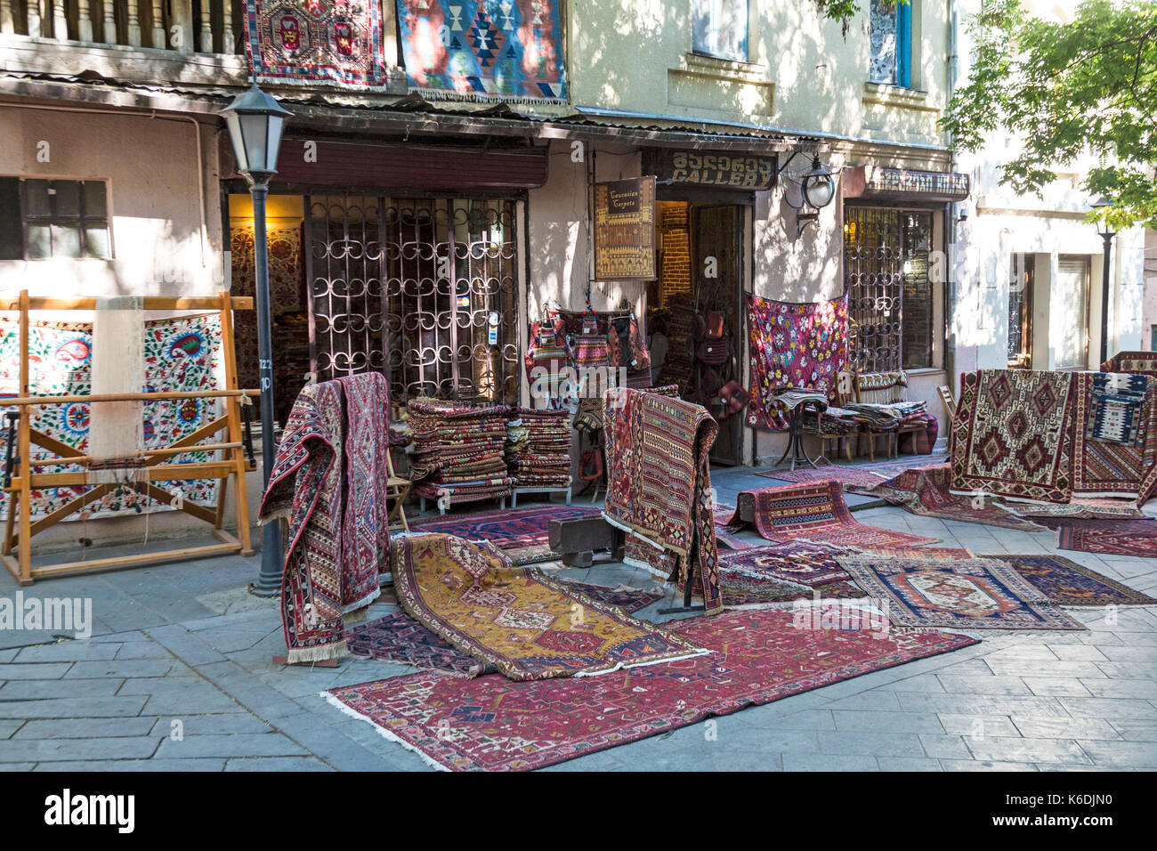 Shop in the centre of Tbilisi, capital city of selling carpets