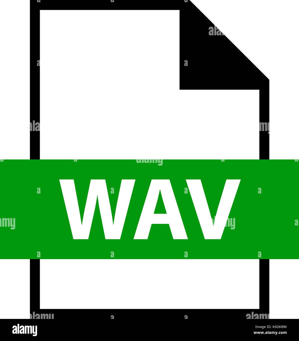 Use it in all your designs. Filename extension icon WAV or WAVE Waveform Audio File Format in flat style. Quick and easy recolorable shape. Stock Vector