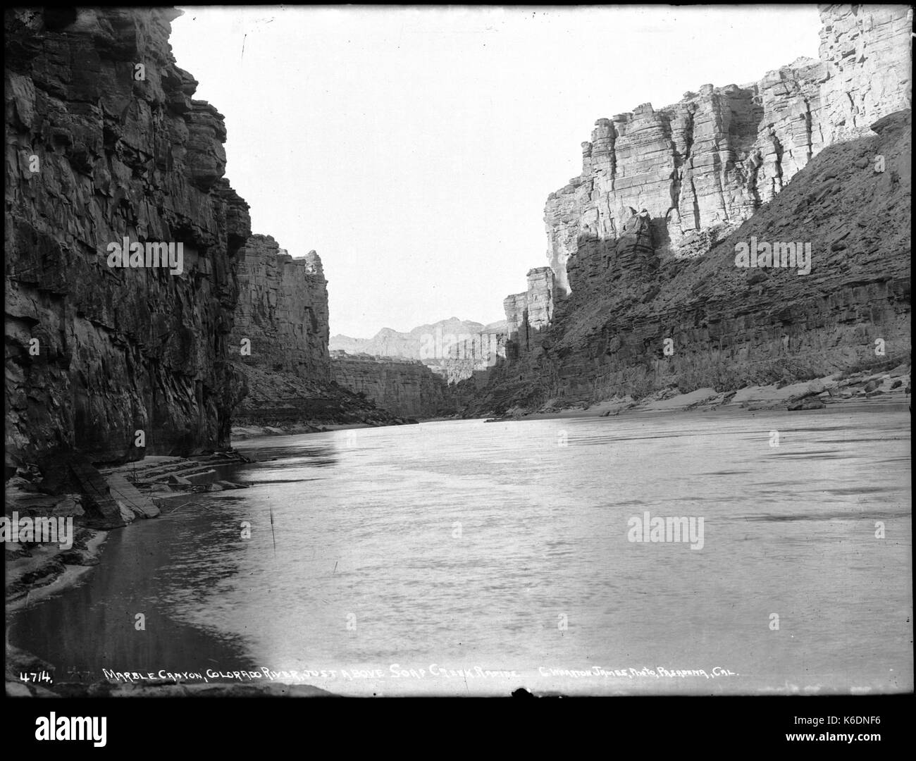 Colorado River, just above Soap Creek Rapids, Marble Canyon from river