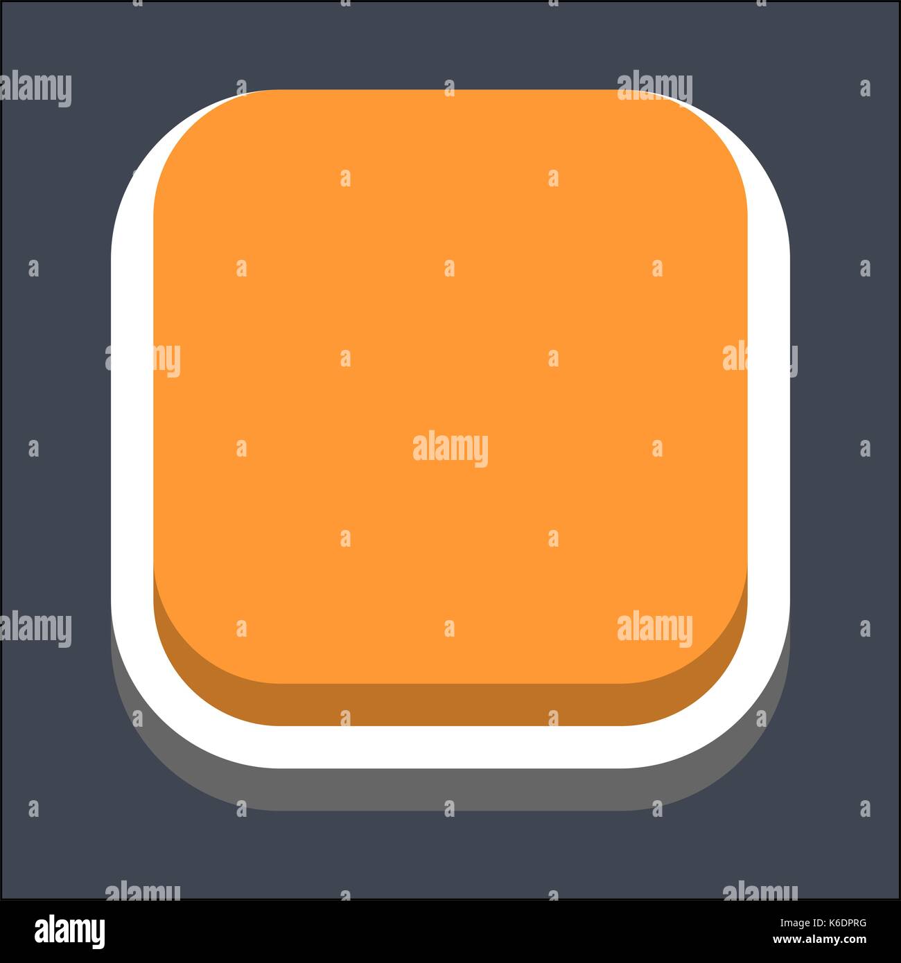Use it in all your designs. Web internet square button in 3D flat style. Inactive variant. Quick and easy recolorable shape. Vector illustration a gra Stock Vector