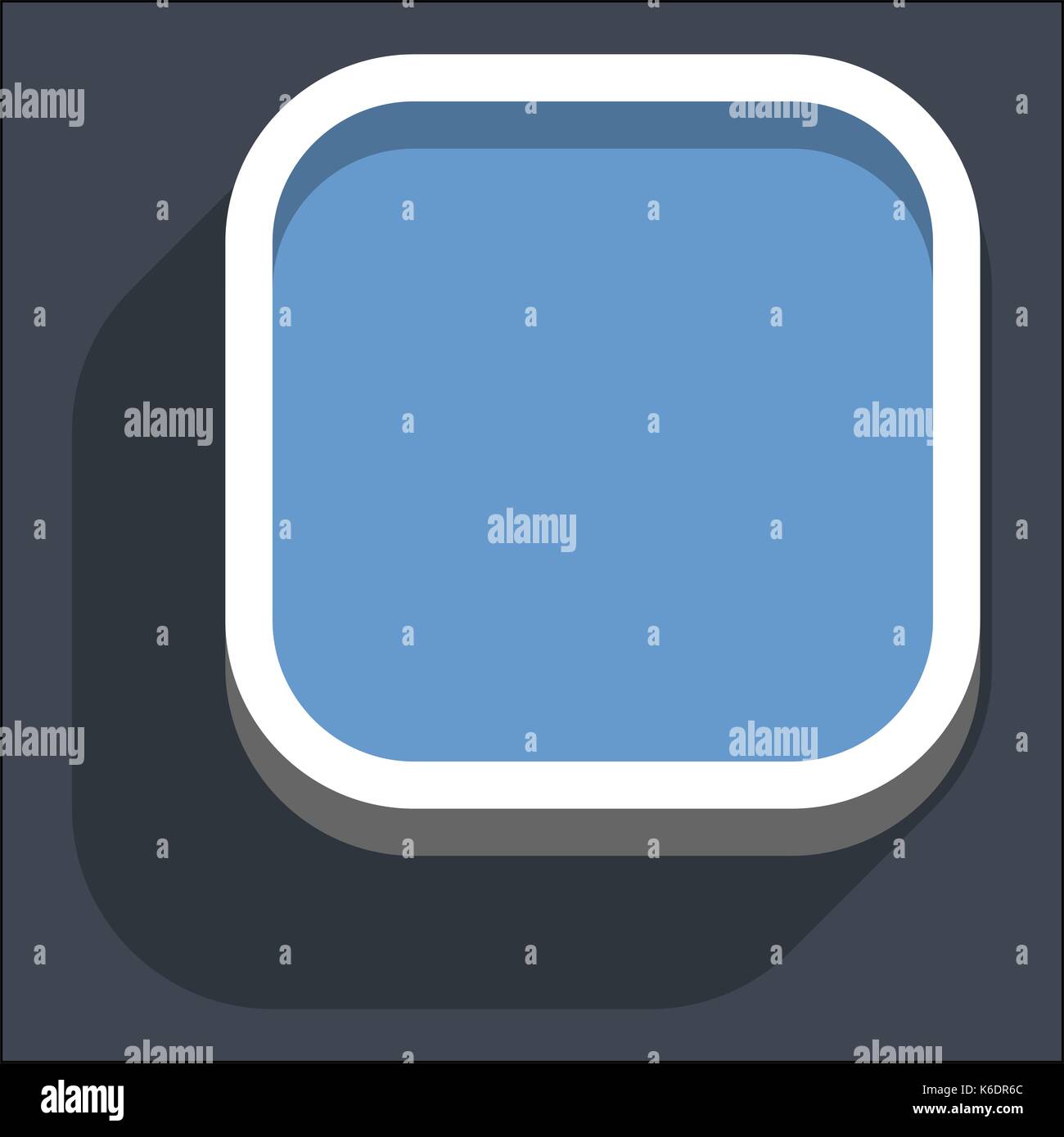 Use it in all your designs. Flat web internet square button with dark shadow in 3D style. Clicked variant. Quick and easy recolorable shape. Vector il Stock Vector