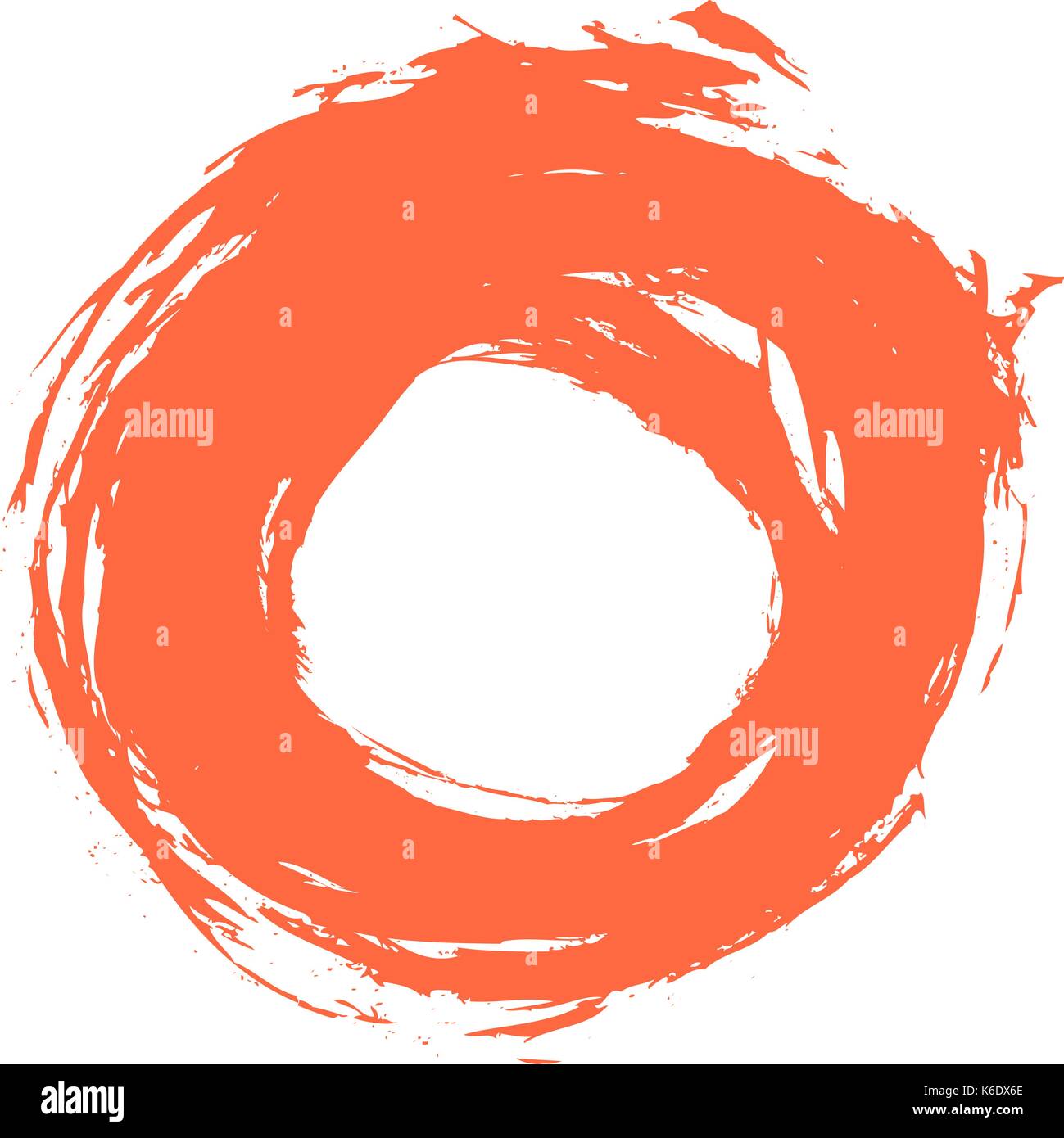 Use it in all your designs. Quick and easy recolorable shape. Brush stroke  in the form of a circle. Drawing created in ink sketch handmade technique  Stock Vector Image & Art -