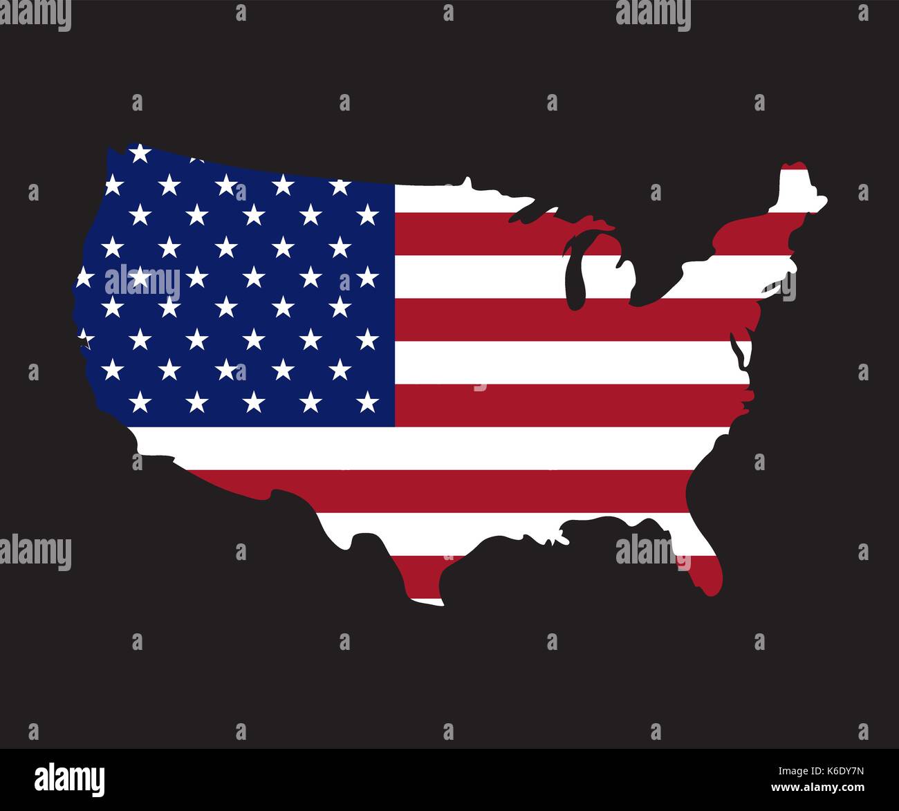 usa map on usa flag,vector Stock Vector Image & Art - Alamy