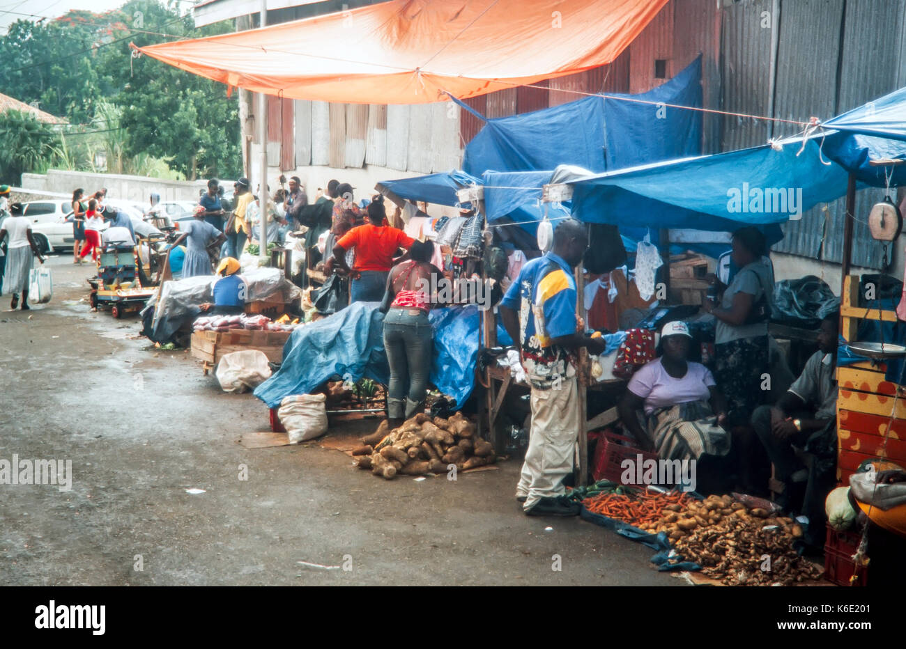 Streets of Jamaica. Local Market Stock Photo Alamy