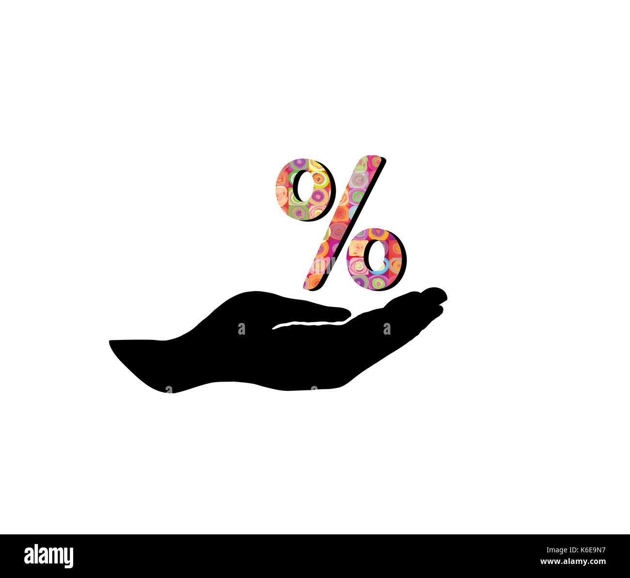 Percentage sign in hand silhouette. Sale percent icon Stock Vector ...