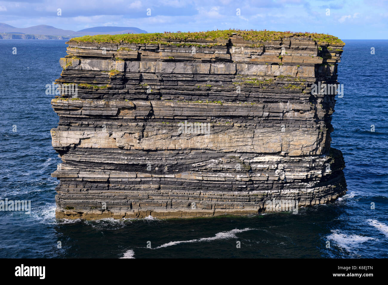 Dun Briste sea stack at Downpatrick Head, County Mayo, Republic of Ireland Stock Photo