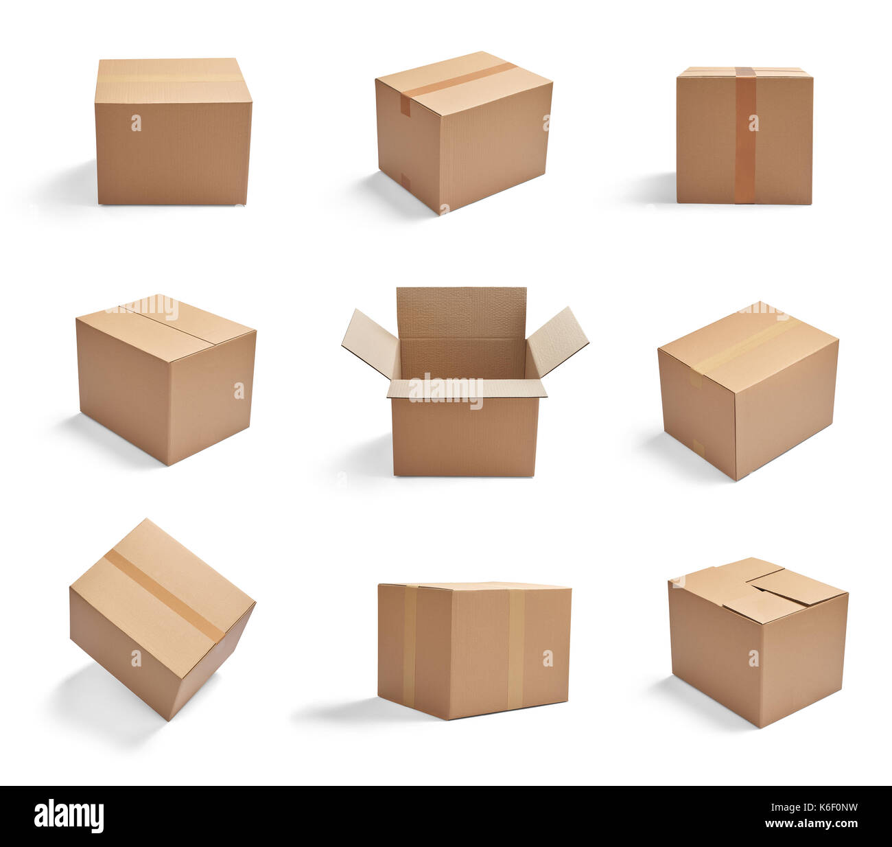 collection of various cardboard boxes on white background Stock Photo ...