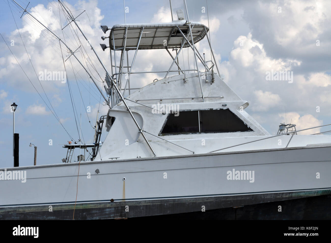 Fishing Boat at Dry Dock Stock Photo