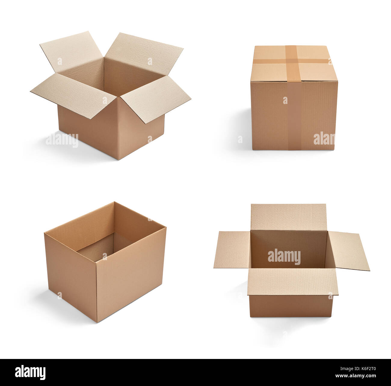 collection of various cardboard boxes on white background Stock Photo ...