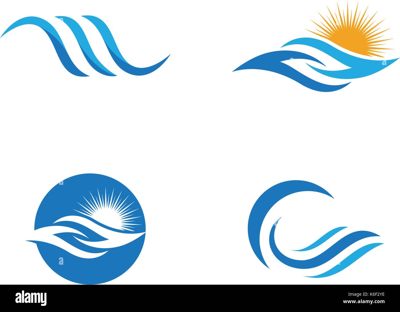 Water Wave symbol and icon Logo Template vector Stock Vector Image ...