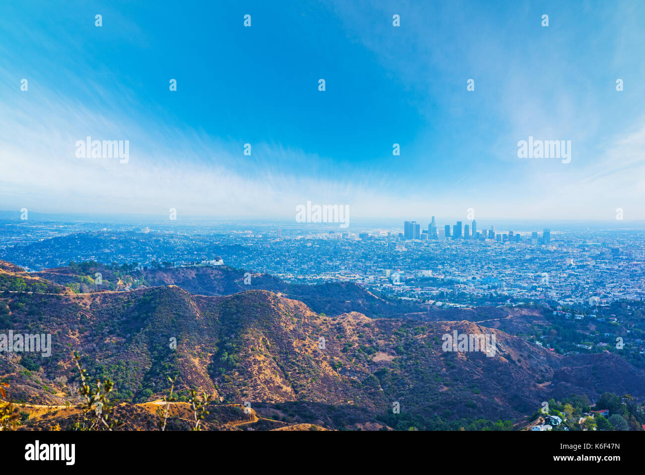 Blue sky over Los Angeles Stock Photo Alamy