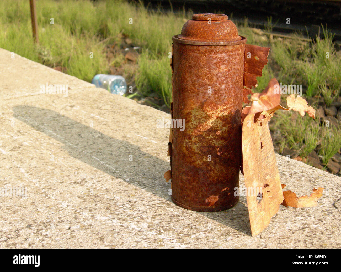Abstract - very rusty aerosol can Stock Photo - Alamy