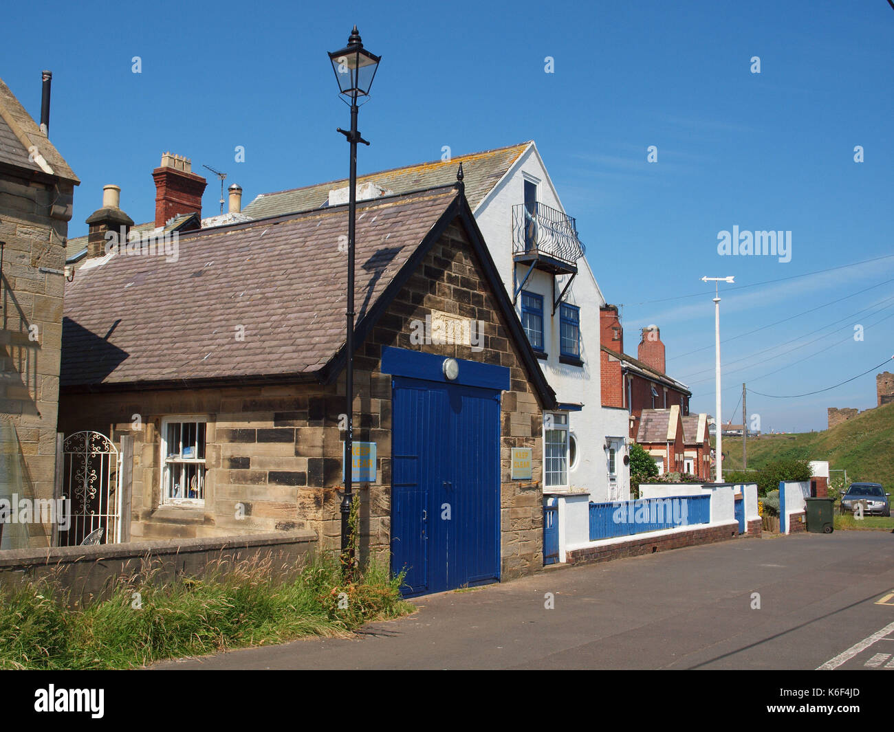 The museum of the 'Volunteer Life Brigade' at Tynemouth in England built in 1887 depicting shipwreck history and artifacts within the watchouse.. Stock Photo