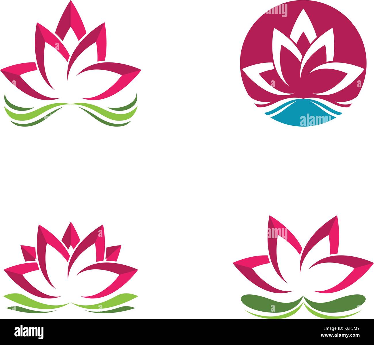 Beauty Vector Lotus flowers design logo Template icon Stock Vector ...