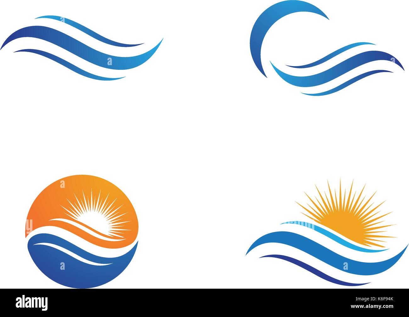 Water Wave symbol and icon Logo Template vector Stock Vector Image ...