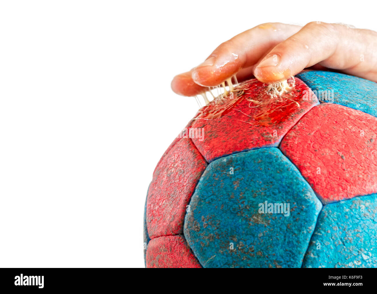 Close up of excess use of handball resin on player's fingers, enhanced  handball grip, isolated on white Stock Photo - Alamy
