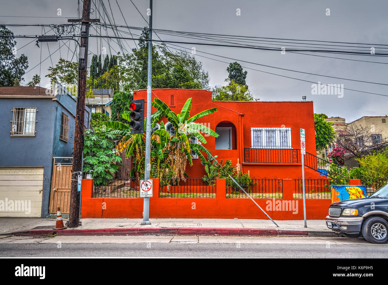 Colorful house in Echo Park, Los Angeles. California, USA Stock Photo