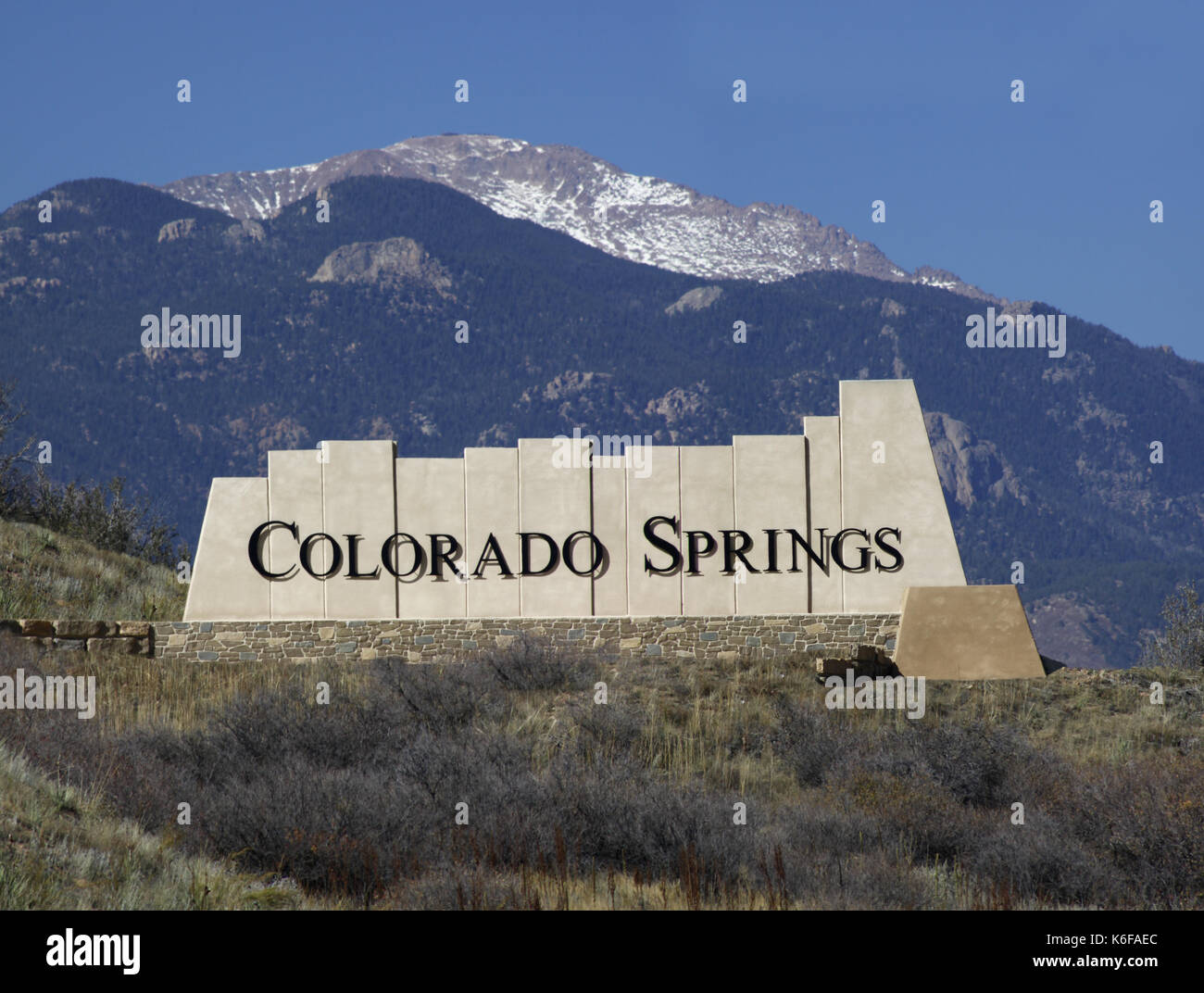 Colorado Springs Entry Monument Stock Photo - Alamy