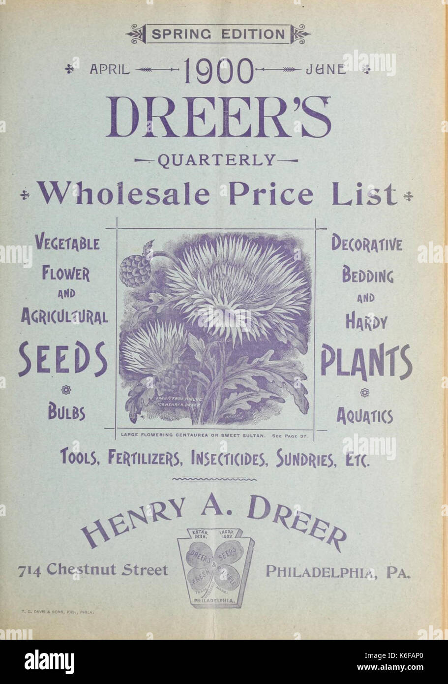 Dreer's wholesale price list (16760305296) Stock Photo