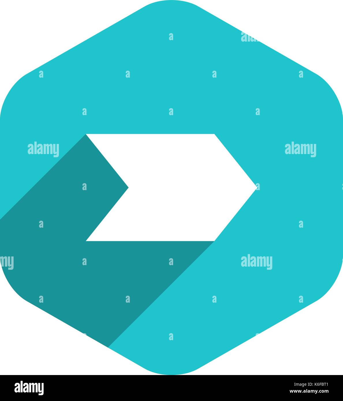 Use it in all your designs. Arrow sign direction icon in hexagon shape ...