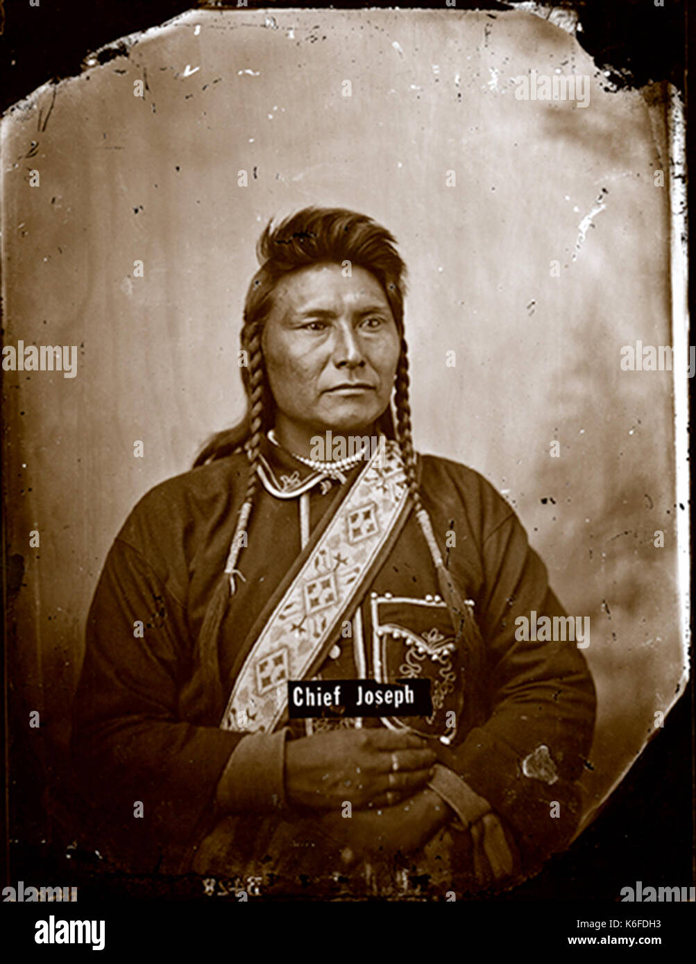 Chief Joseph by Orlando Scott Goff 1877 Bismarck Dakota Territory Stock Photo