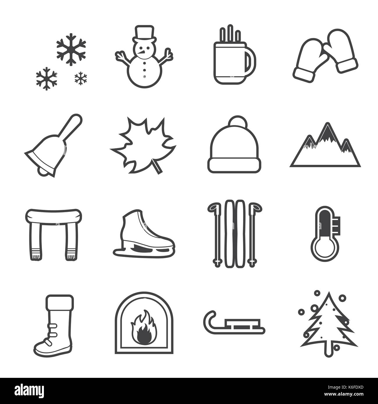 Fireplace vector icon winter Black and White Stock Photos & Images - Alamy