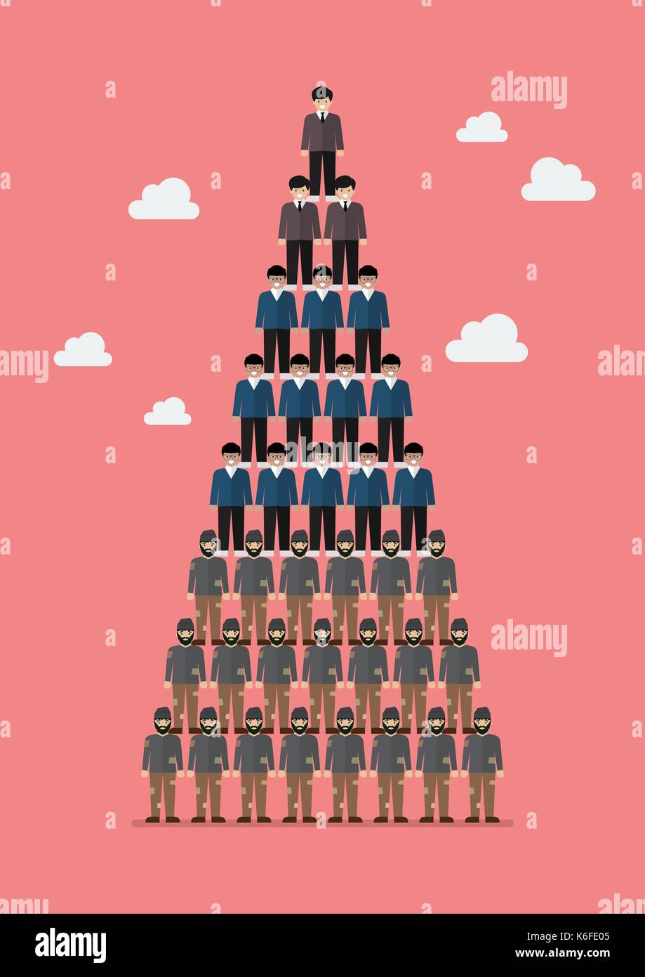Pyramid of social class. Vector illustration Stock Vector