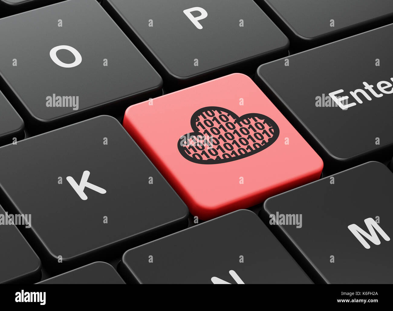 Cloud computing concept: Cloud With Code on computer keyboard ...