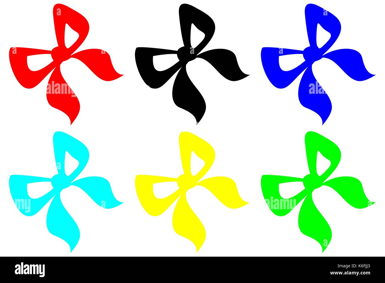 colorful bow on a white background - set Stock Vector