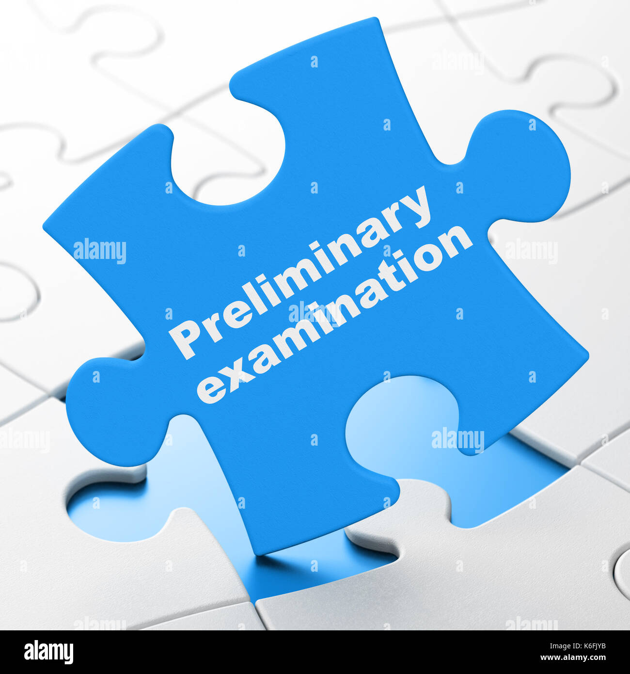 Education concept: Preliminary Examination on puzzle background Stock Photo