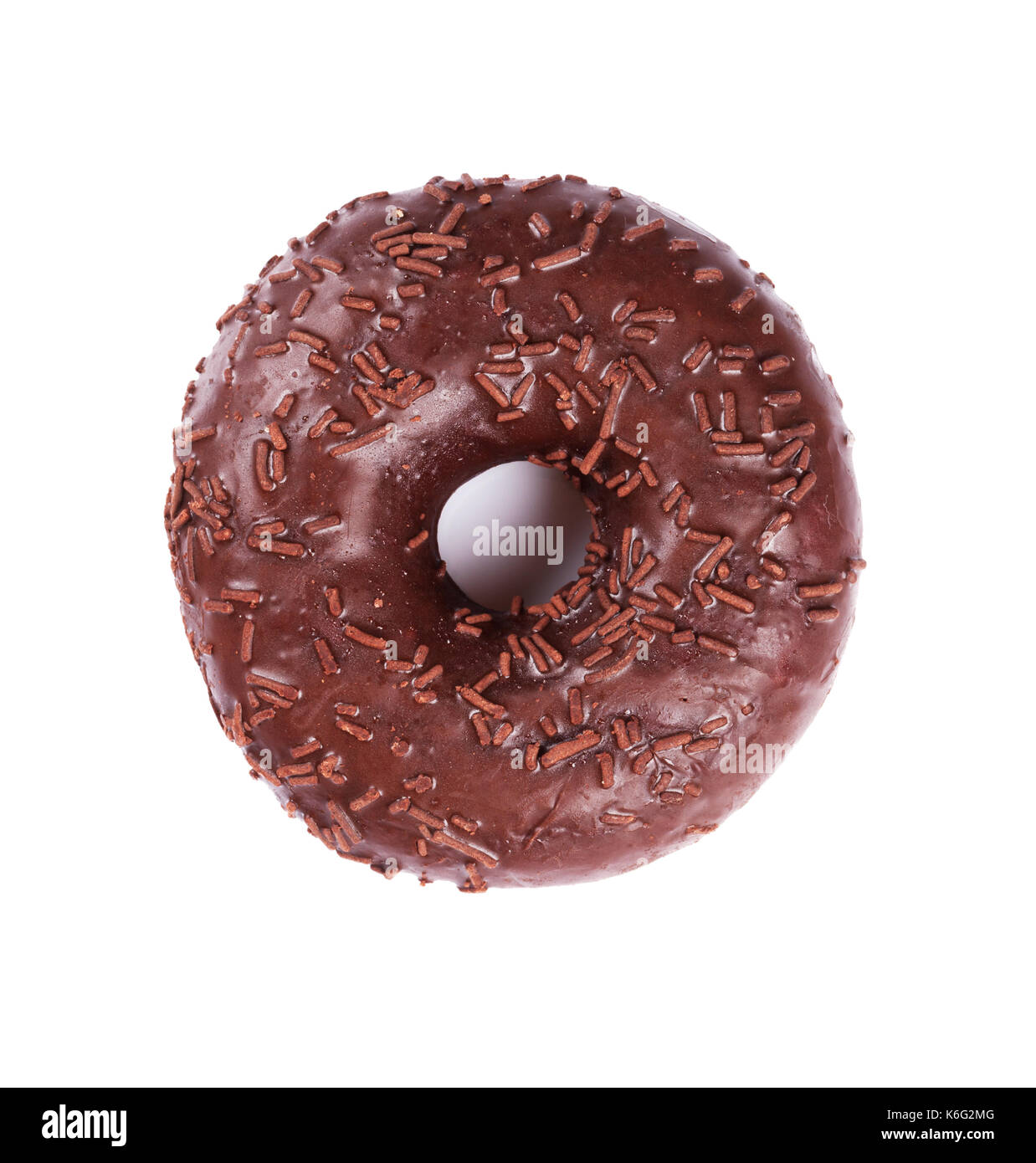 Chocolate donut. Isolated on white background Stock Photo - Alamy