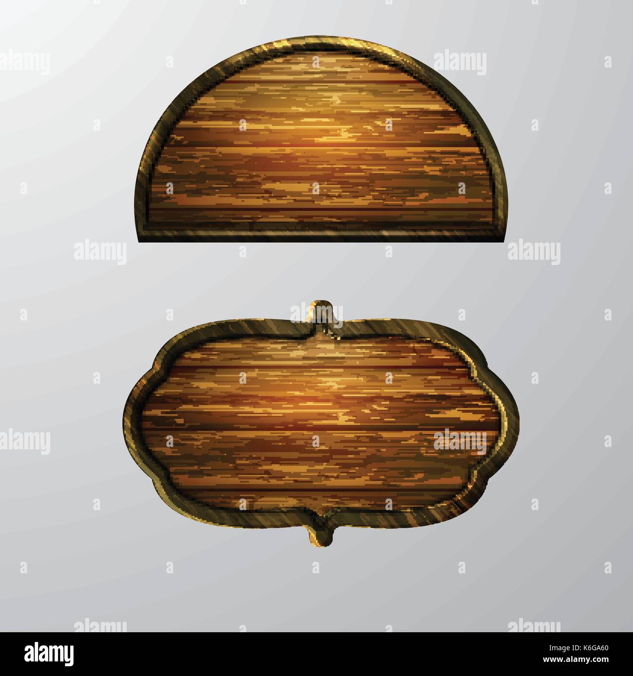 Wooden signs, vector icon set Stock Vector Image & Art - Alamy