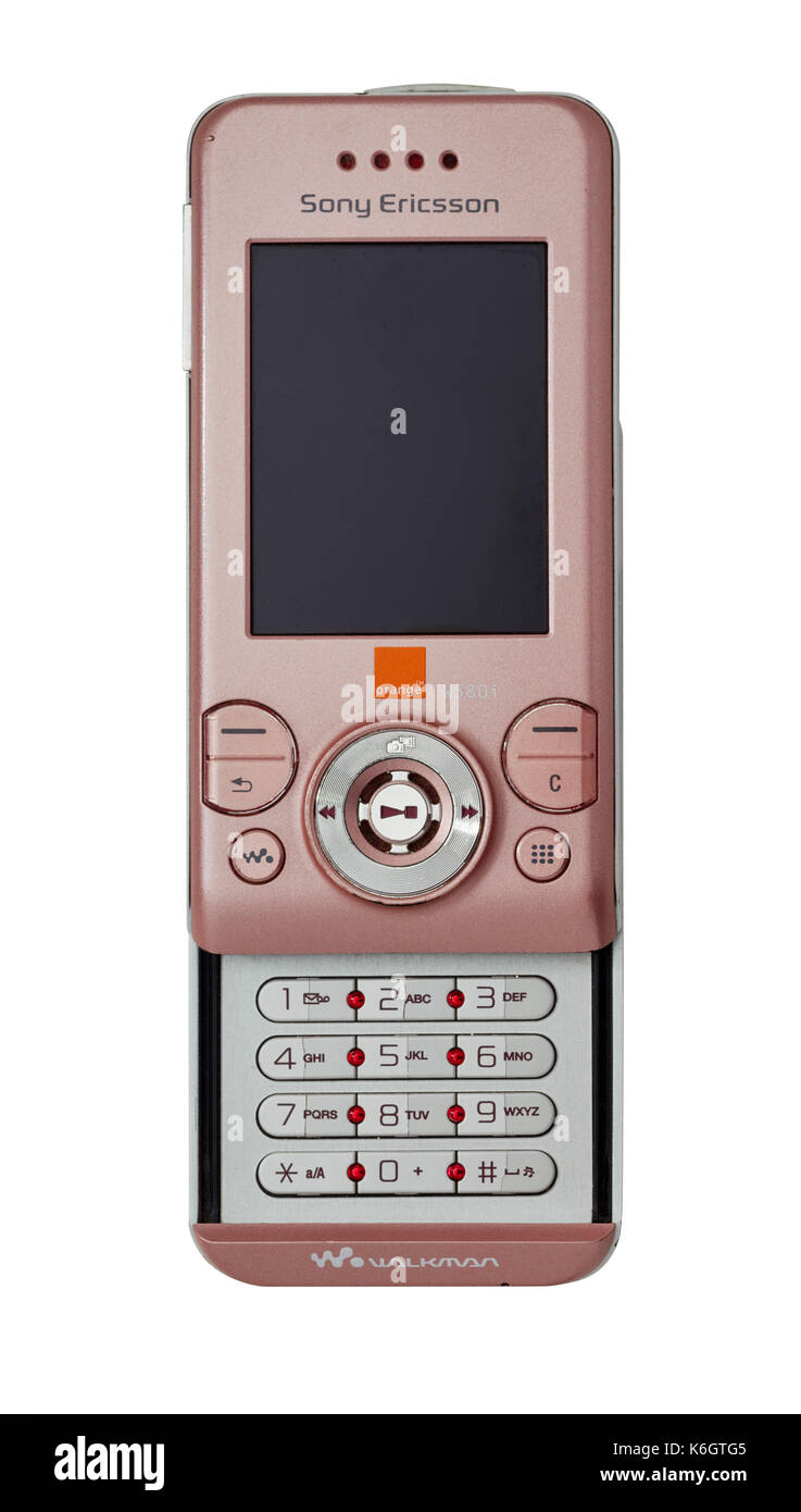 Sony Ericsson W5801 mobile slide up phone Stock Photo