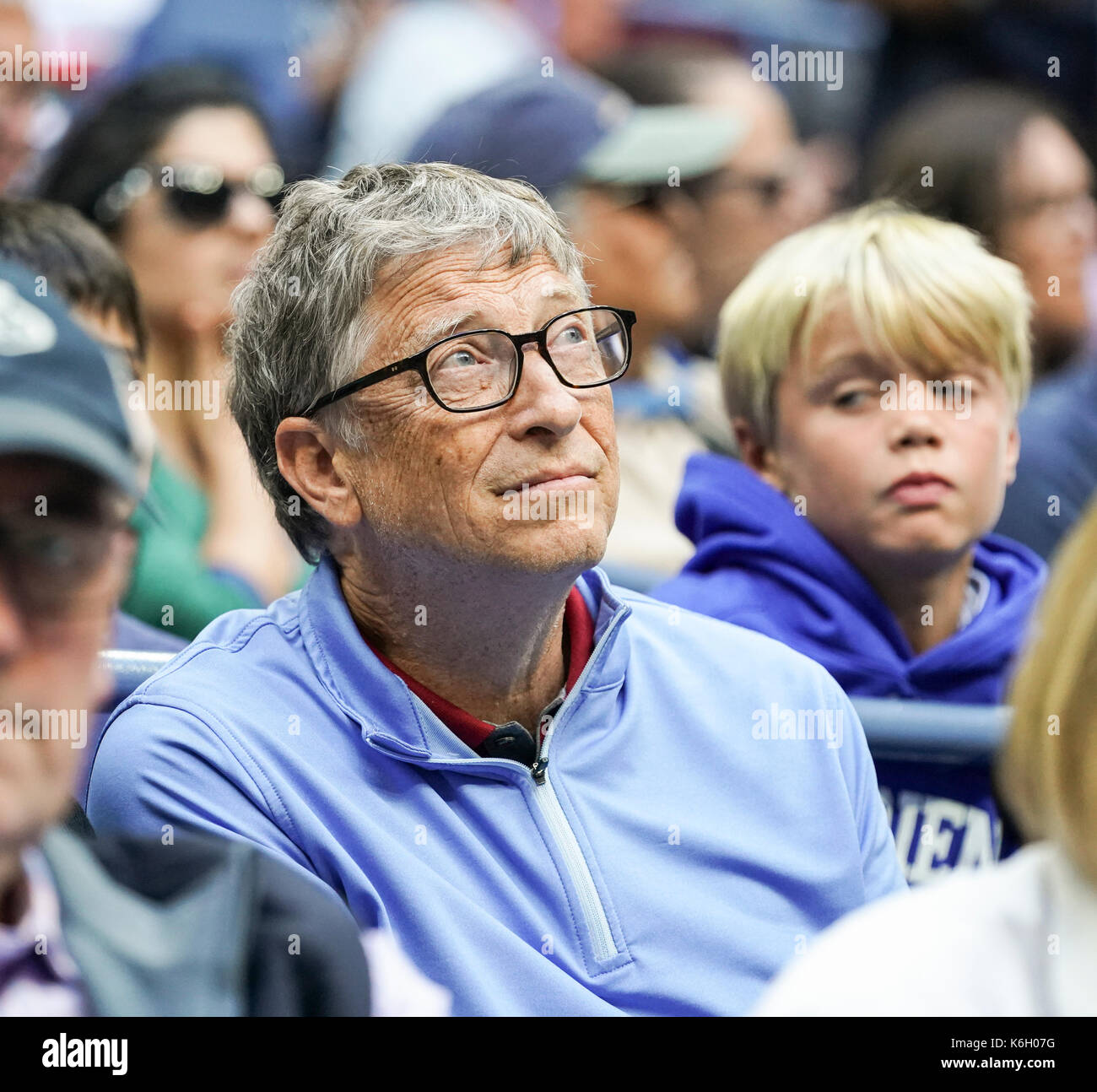 New York, NY USA - September 8, 2017: Bill Gates attends day 12 of US Open Championships at Billie Jean King National Tennis Center Stock Photo