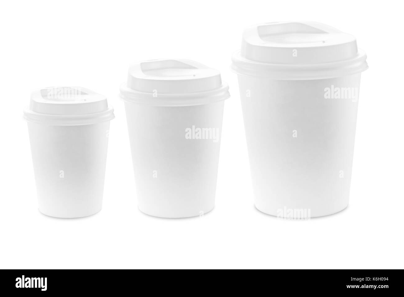 Blank Paper coffee cup isolate on white background with clipping path Stock Photo
