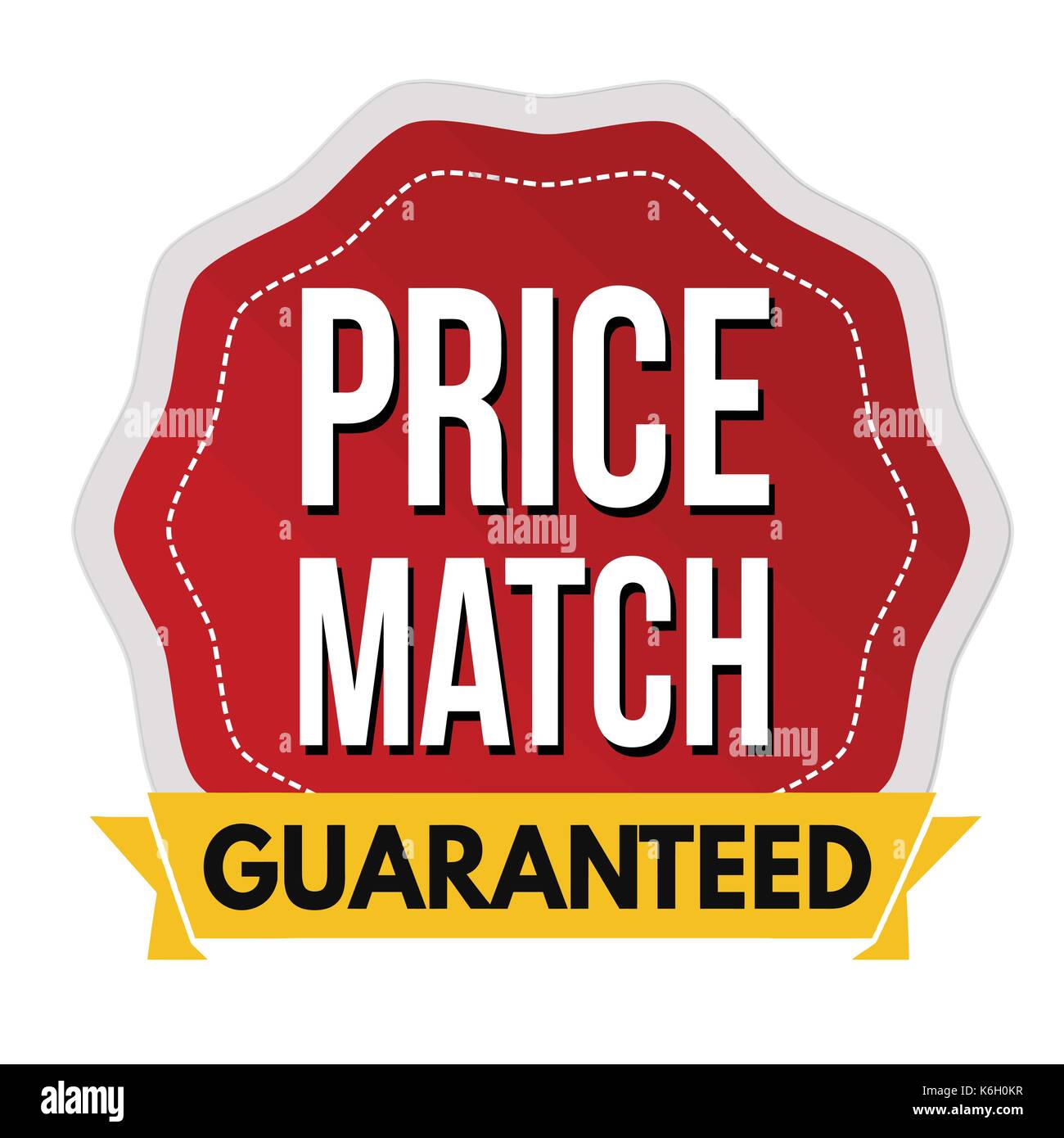 Price match label or sticker on white background, vector illustration