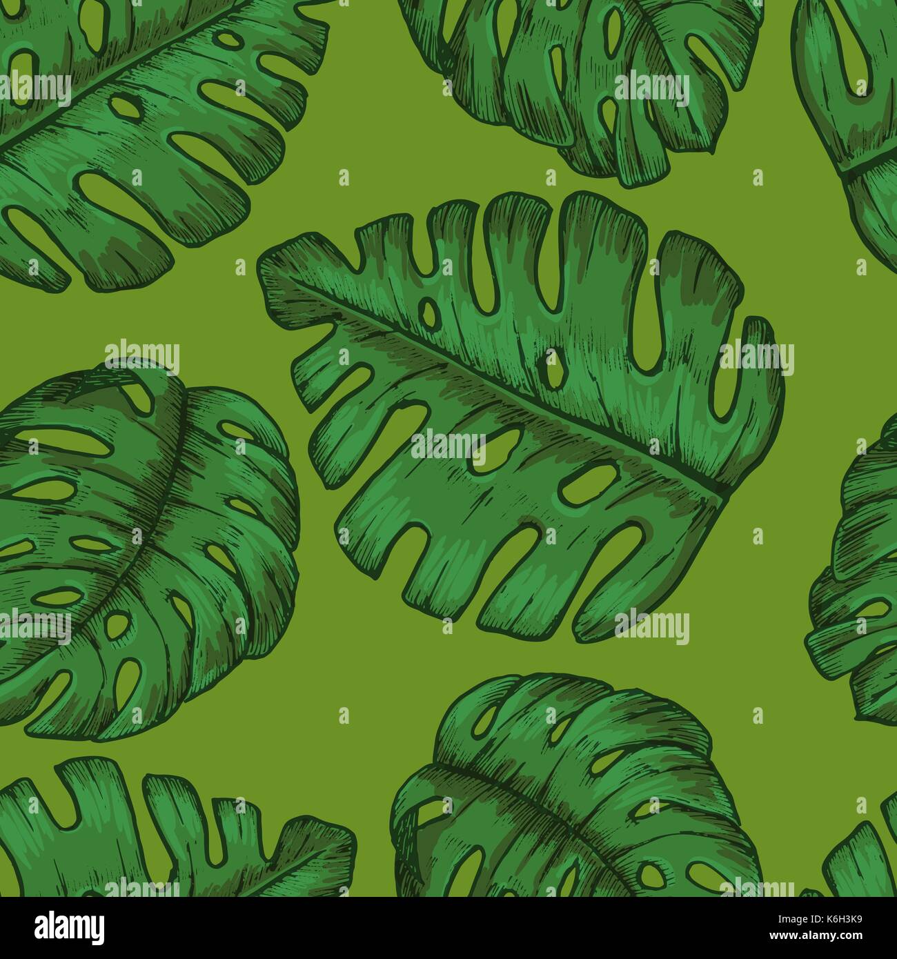 Tropical seamless background with tropical leaves Stock Vector Image ...