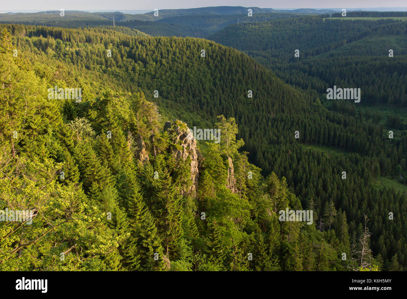 Hahnenkleeklippen / Hahnenklee Crags at Upper Harz / Oberharz in the Harz National Park, Lower Saxony, Germany Stock Photo