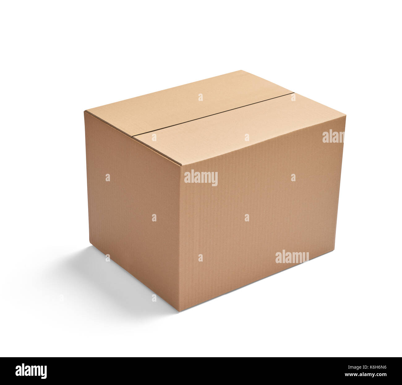 close up of  a cardboard box on white background Stock Photo