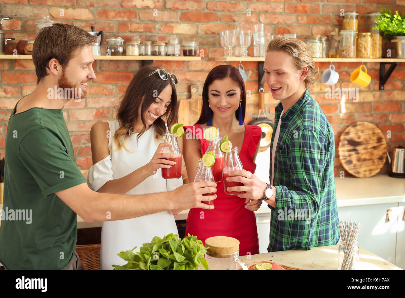 People at kitchen Stock Photo - Alamy