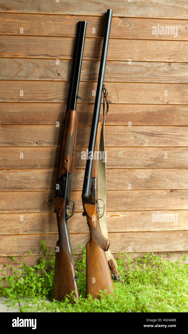 Two different (side-by-side & over/under) hunting double-barreled ...